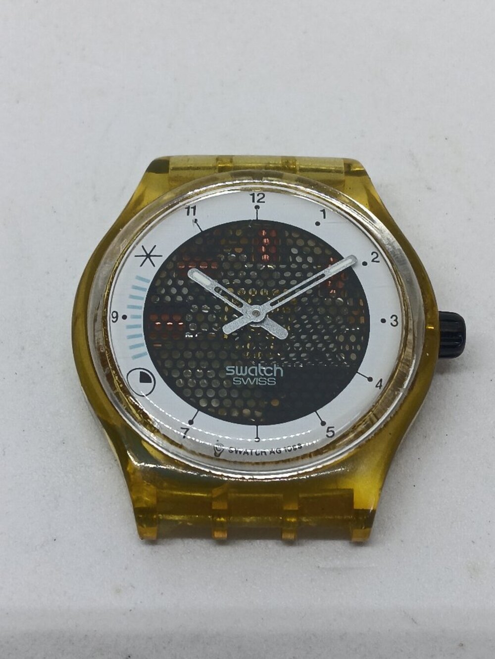 VINTAGE 1996 Swatch SLK114 "Time To Cook" Unisex 34mm Swiss WATCH HEAD ONLY